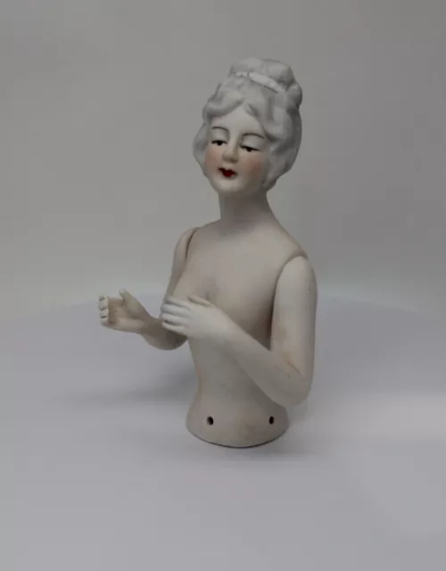 Porcelain French Style Art Deco Style Arms Away Pincushion Half Doll Sexy Mata H