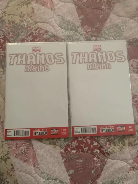 2 Copies Blank THANOS RISING #1 convention Sketch Marvel AVENGERS Disney Plus +