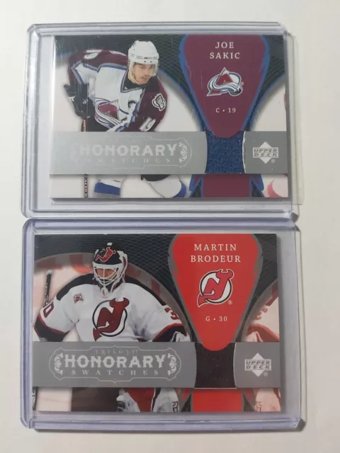 2007-08 Upper Deck Trilogy Martin Brodeur & Joe Sakic Honorary Swatches