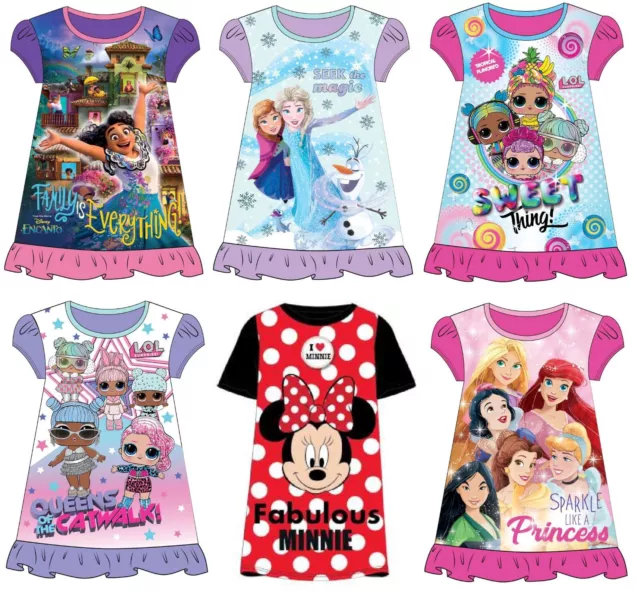 Girls Nightgown Disney Nightdress Encanto Frozen LOL Minnie Princess Nightie