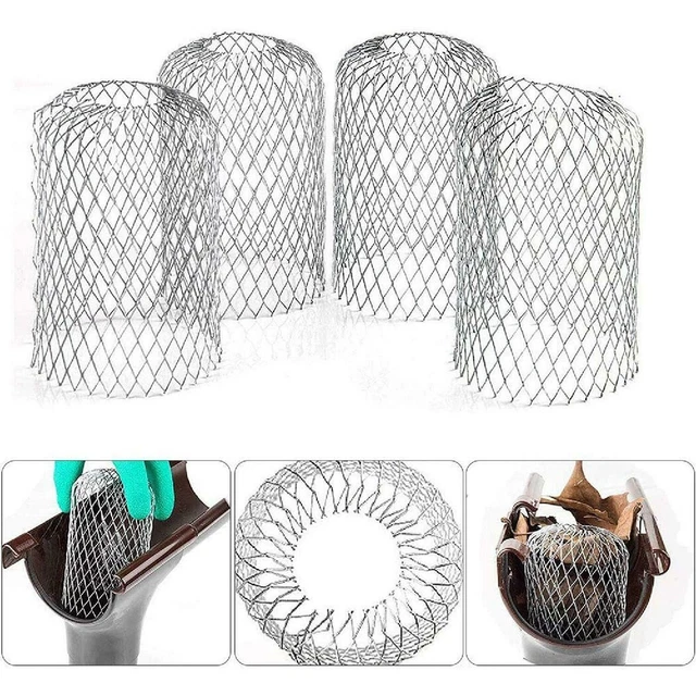 Grondaia estesa elasticizzata foglia detriti 4 pz protezione tubo di scarico coperchio stampo