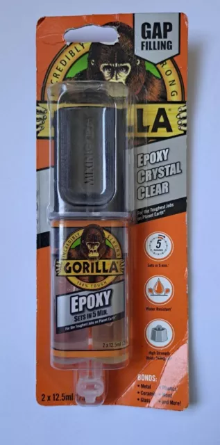 Gorilla Epoxy Glue Incredibly Strong Epoxy Adhesive Sets in 5 minutes - 25ml NEW