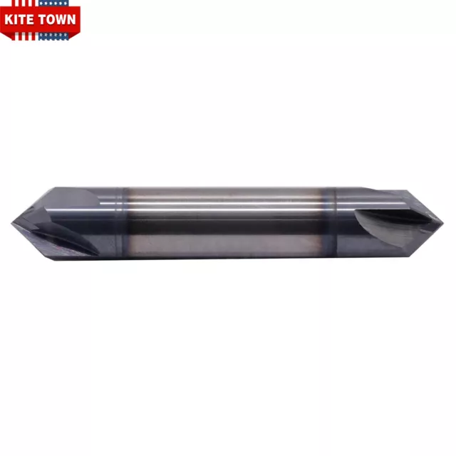 1/2" 4 Flute 90 Degree Solid Carbide Chamfer Mill - Double End - AlTiN Coated