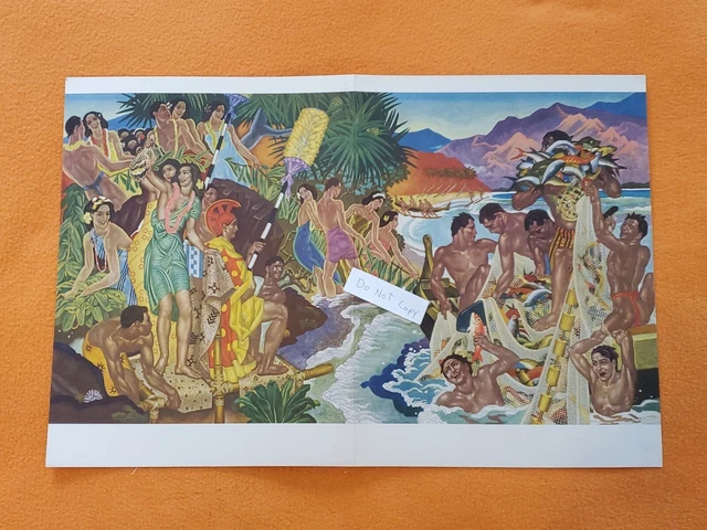FESTIVAL OF THE SEA 1950 Hawaiian Tiki Art by Eugene Savage on SS LURLINE MENU