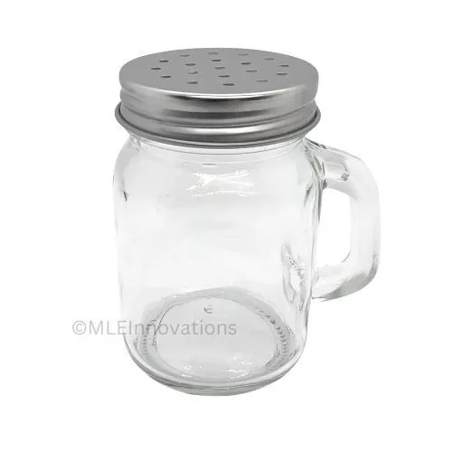 ✅ Mini Small Cute Mason Jar Mug Handle Shot Glass w/ Spice Shaker Metal Lid 3