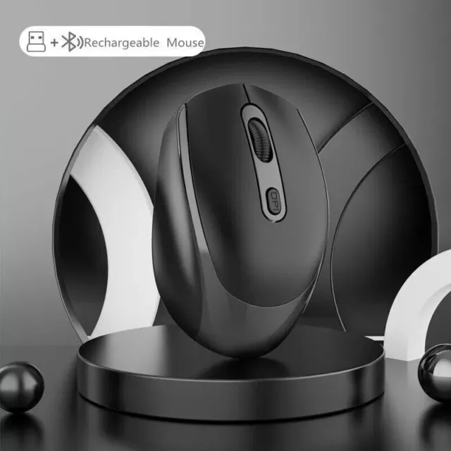 MOUSE WIRELESS RICARICABILE Bluetooth Senza Fili Con Click Silenzioso 2.4G  EUR 12,90 - PicClick IT