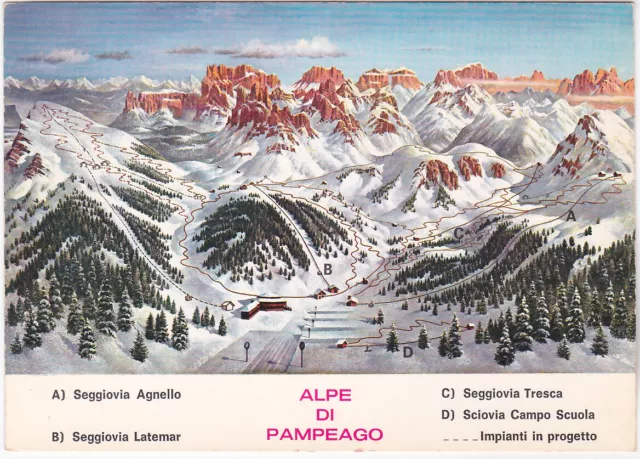 Alpe Di Pampeago - Tesero - Trento - Cartolina Cartina Geografica -90296-