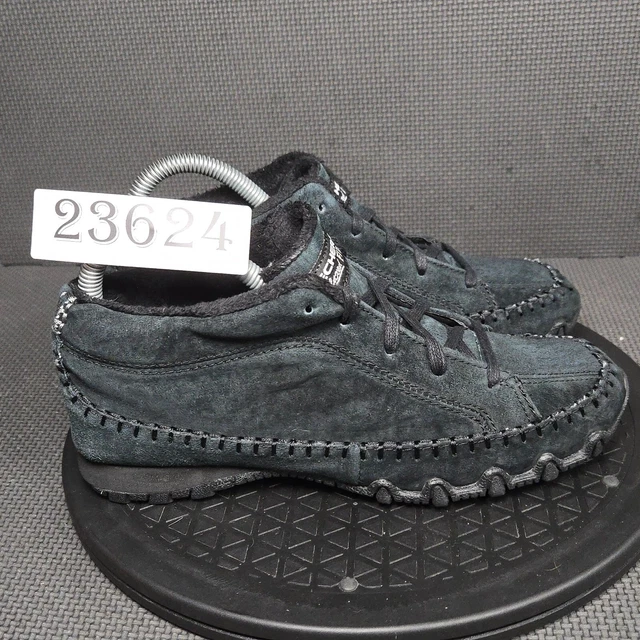 SKECHERS BIKERS TOTEM Pole Boots Womens Sz 7 Black Suede Chukka Booties 27.00 PicClick