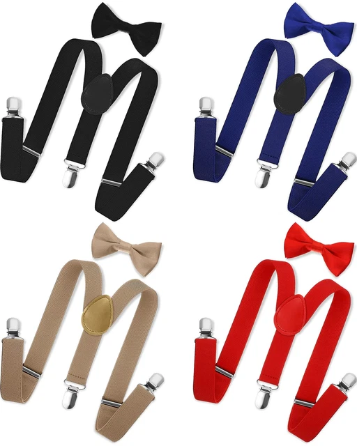 4 Set Boys Suspenders and Bow Tie Set Baby Toddler Adjustable