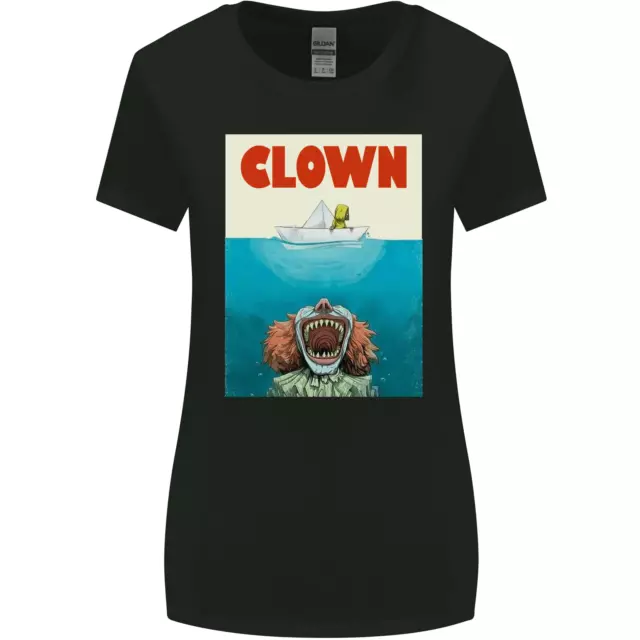 Jaws Funny Parody Clown Halloween Horror Womens Wider Cut T-Shirt