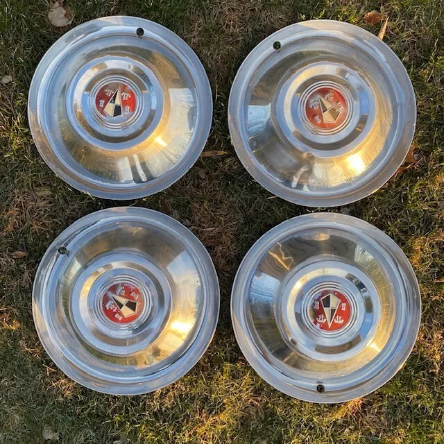 Factory original 1955 Hudson Wasp 15 inch hubcaps wheel covers Lot of 4