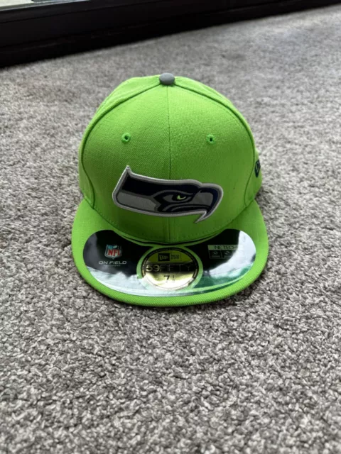 New Era Seattle Seahawks 59 Fifty Fitted Cap Green Hat NFL Free Postage 2