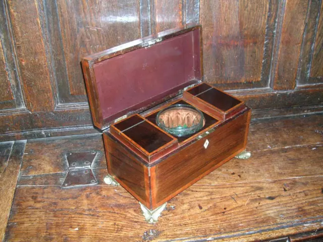 Fine rosewood tea caddy circa 1820