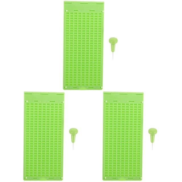3 juegos simple plástico fino práctico tablero de escribir braille pro blind
