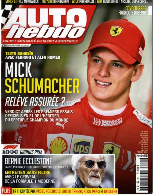 AUTO HEBDO n°2211 10/04/2019 BERNIE ECCLESTONE ELMS BLANCPAIN GT SUPER GT.