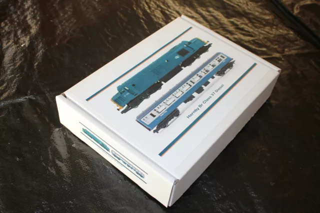 STORAGE BOX FOR HORNBY BR CLASS 37 DIESEL LOCO & 3x COACHES BR BLUE LIVERY - 00