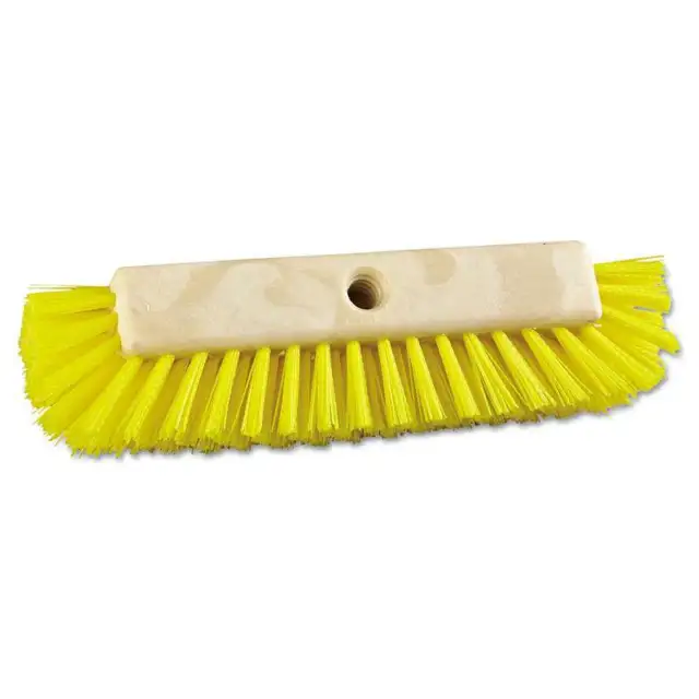 Boardwalk Dual-Surface Scrub Brush, Plastic Fill, 10" Long, Yellow