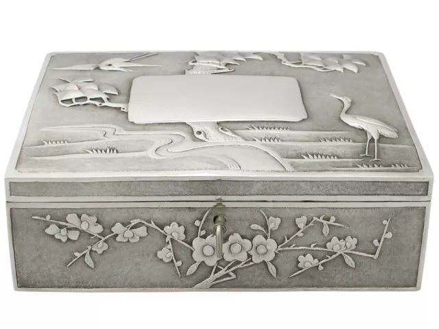Antique Chinese Export Silver Locking Box - Circa 1890
