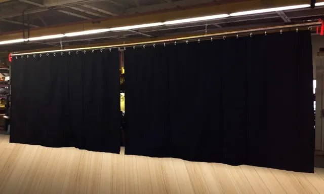 Lot of (2) Black Stage Curtain/Backdrop/Partition, 9 H x 20 W each, Non-FR