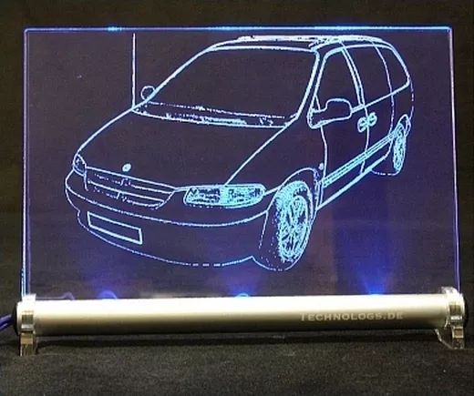 Chrysler Voyager III GS als AutoGravur auf LED Schild