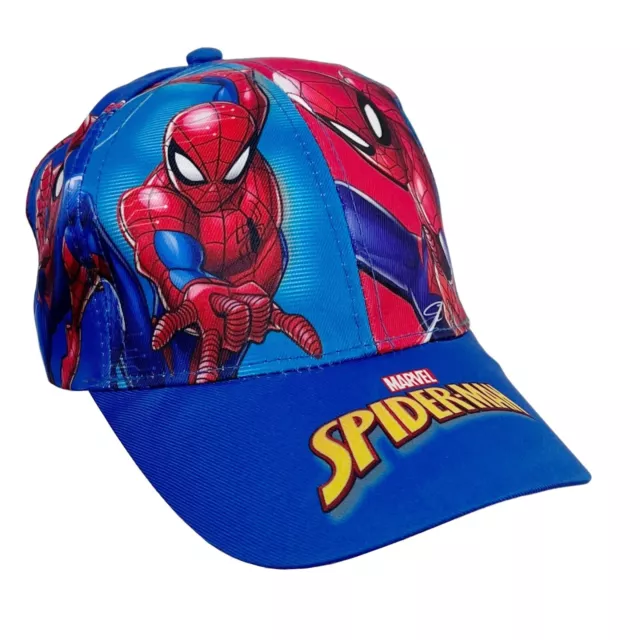 Spiderman Blu Cappello con visiera Baseball Bambini da 3 a 8 anni Full Print