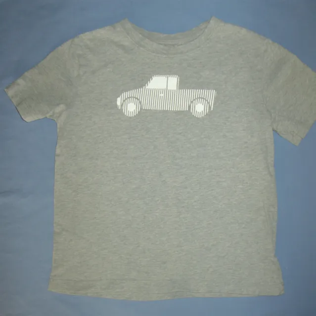 Hanna Andersson Truck T-Shirt Tee Gray Short Sleeve Boys 130 VGUC