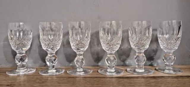 6 Waterford Crystal Colleen Short Stem Cordial Glasses 8.5cm