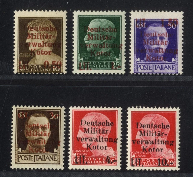KOTOR 1944 - MiNr. 1-6 X postfrisch - Attest Brunel - Landespost dt. Besetzung [