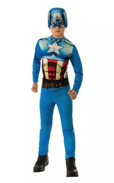 Captain America Costume w Mask for Kids Official Marvel Avengers Boys Superhero