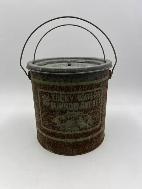 Vintage Lucky Waters Minnow 8 Qt Bucket