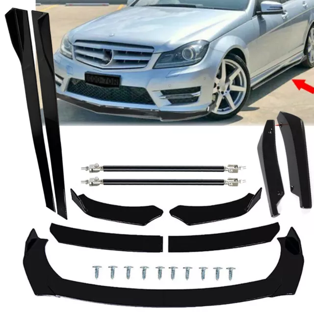 Bod Kit Front Bumper Lip Spoiler Splitter Side Skirt Rear For Mercedes Benz W204