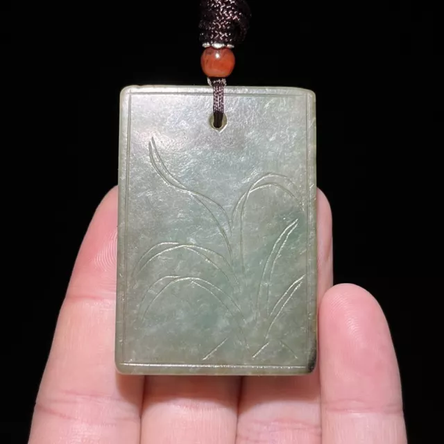Chinese Antique Qing Dynasty Jadeite Jade Carved Character Figure Pendants 2