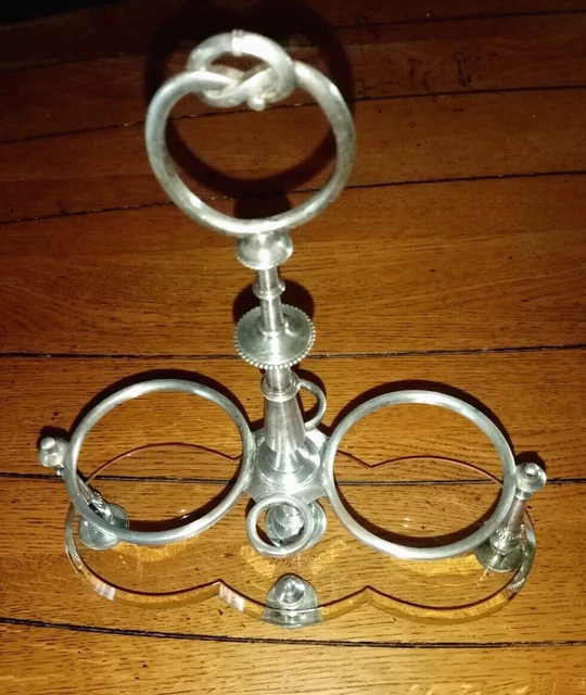 ART DU VIN | Serviteur à vin | Porte bouteille en métal argenté pour bouteille de vin de 75 cl décor de vigne | Vintage Français 1960 - France
