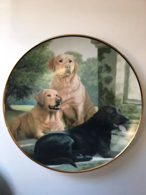 Franklin Mint Nigel Hemming Labrador Dog Canine Companions Porcelain Plate Vtg