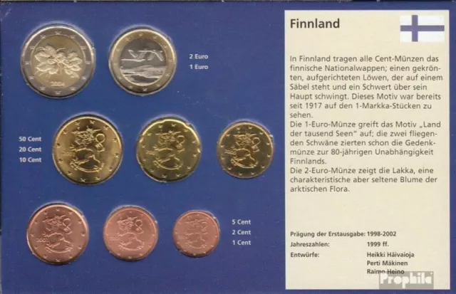 Finnland Stgl./unzirkuliert Kursmünzensatz gemischte Jahrgänge ab 1999 EURO Komp