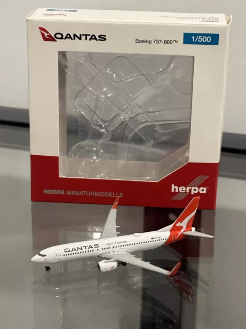 Herpa 1:500 Qantas Boeing 737-800 VH-VZR "Coral Bay" Diecast Aircraft