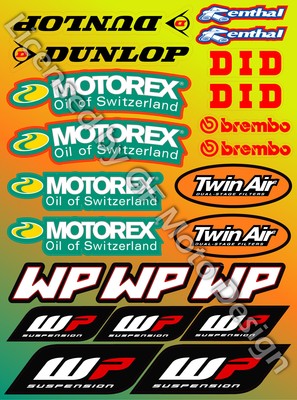 MOTOREX Sponsor adesivi STAR SAM® compatibili con MOTOREX WP AKRAPOVIC 20 unità 