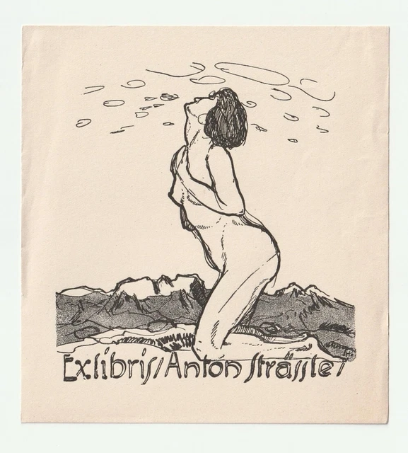 H. PFENNIGER: Exlibris für Anton Strässle, lasziver Akt