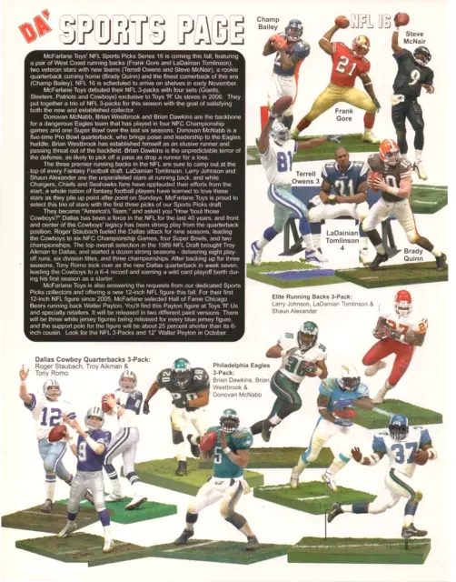 2007 McFarlane NFL Action Figures Toy PRINT AD ART - Frank Gore Tony Romo