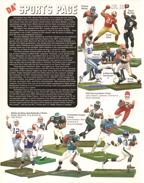 2007 McFarlane NFL Action Figures Toy PRINT AD ART - Frank Gore Tony Romo