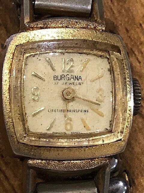 VINTAGE RARE SWISS Made Burgana 17 Jewels Mechanical Ladies Bracelet ...