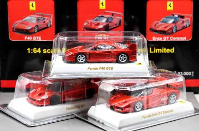 Kyosho 1/64 Ferrari F40 GTE F50 GT Enzo GT Concept 50th Anniversary Box Set 3car