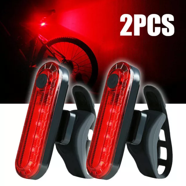 5 LED USB Rechargeable Bike Bicycle Cycling Tail Rear Safety Warning Light Lamp