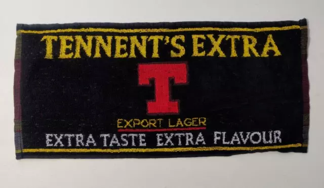 Vintage Tennent's Extra Bar Beer Towel - Pub Mancave Retro RARE