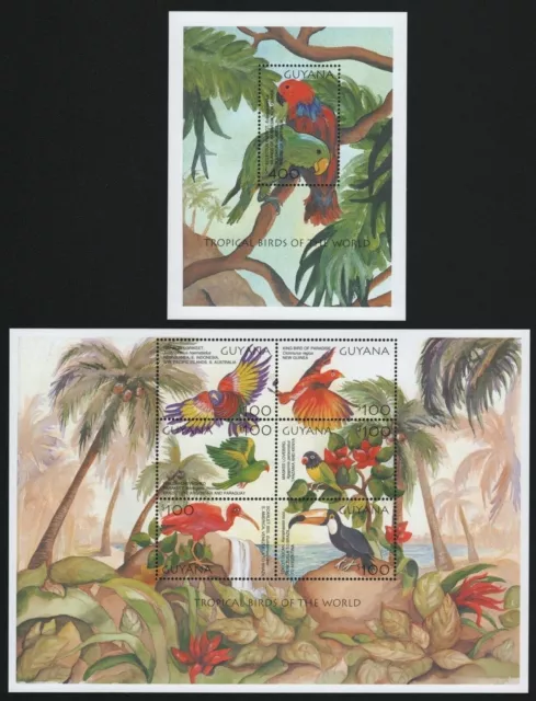 Guyana 2001 - Mi-Nr. 7330-7335 & Block 726 ** - MNH - Vögel / Birds