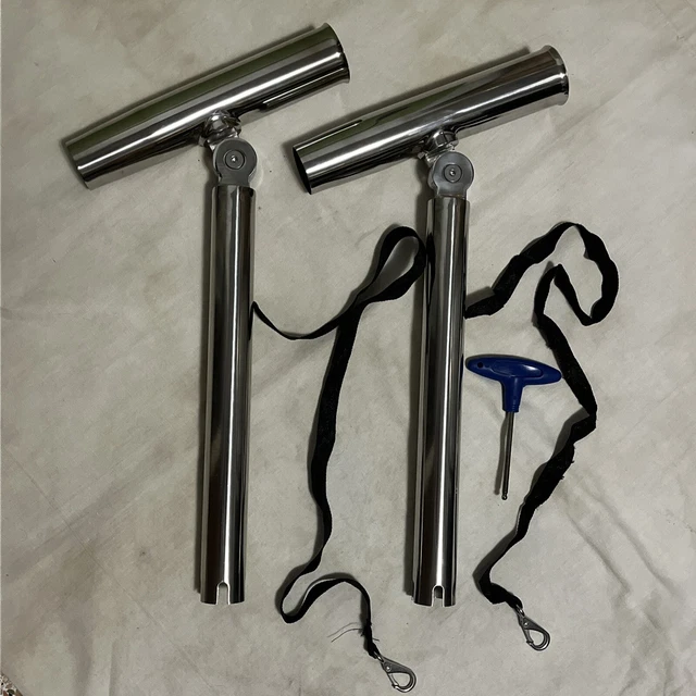 2 MARINE Stainless Steel OUTRIGGER Fishing Rod Holder Highly Polished Adjustable