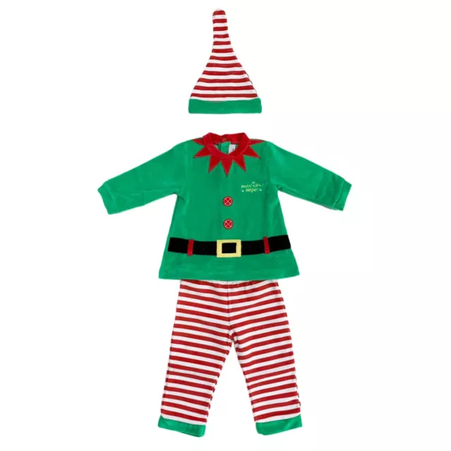 Pigiama neonato natalizio Elfo di Babbo Natale bimbo bimba con cappellino 3778