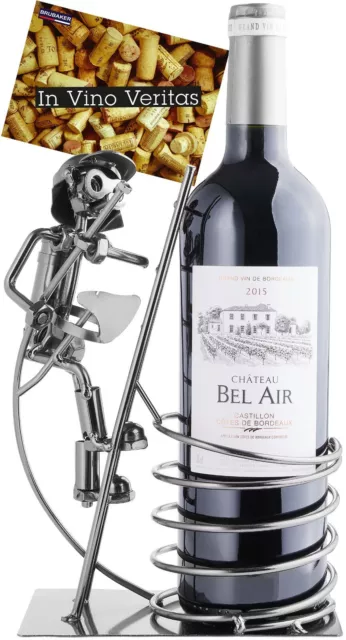 BRUBAKER Porte-bouteille de Vin décoratif - Sculpture en Métal