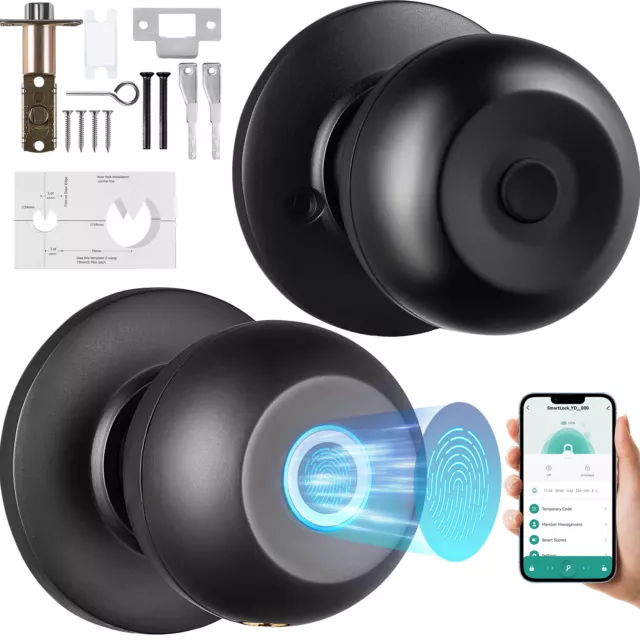 VEVOR Smart Door Knob Fingerprint Smart Lock APP Bluetooth Control Biometric