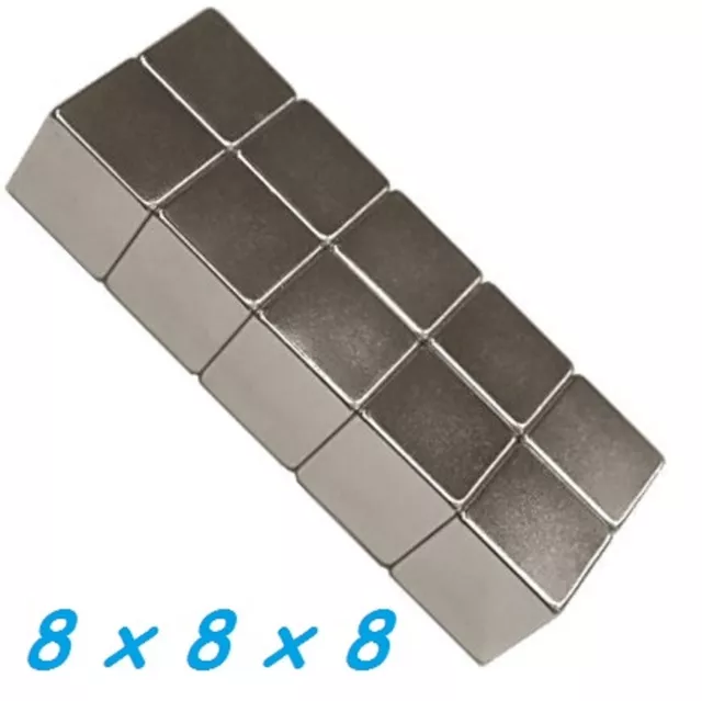 5 Magneti Neodimio 8X8X8 Mm Calamita Potente Fimo Ceramica Magnete Calamite